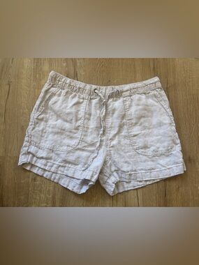 C&C California Light Grey 100% Linen Drawstring Shorts Medium